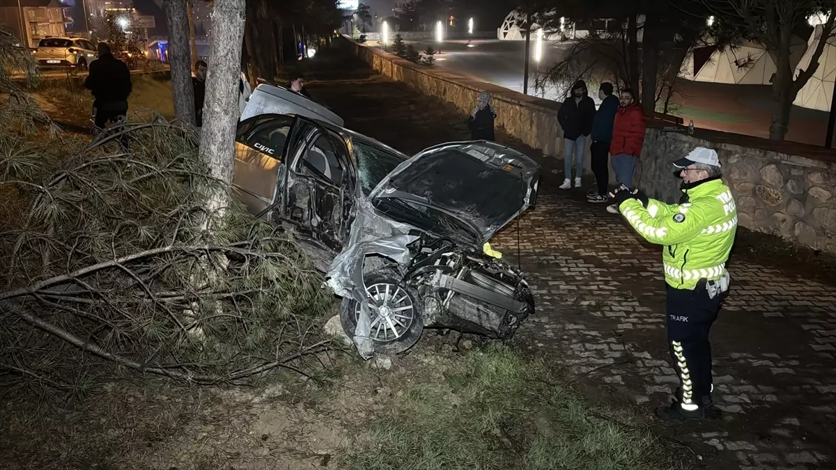 Karabük'te devrilen otomobilin sürücüsü yaralandı