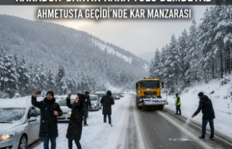Karabük-Bartın Kara Yolu Bembeyaz: Ahmetusta Geçidi'nde Kar Manzarası