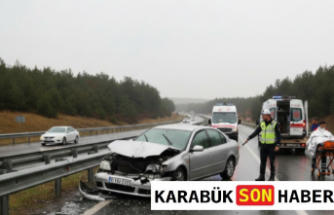 Karabük’te Otomobil Bariyerlere Saplandı: 1 Yaralı