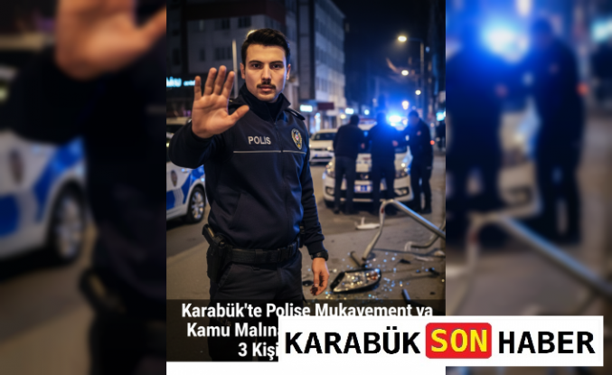 Karabük'te Polise Mukavemet ve Kamu Malına Zarar Suçlarından 3 Kişi Tutuklandı