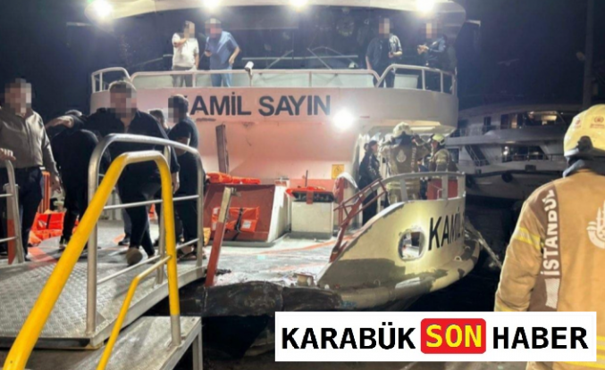 Beşiktaş açıklarında kuru yük gemisi iskeleye çarpıyordu