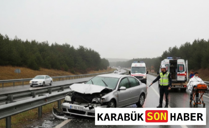 Karabük’te Otomobil Bariyerlere Saplandı: 1 Yaralı